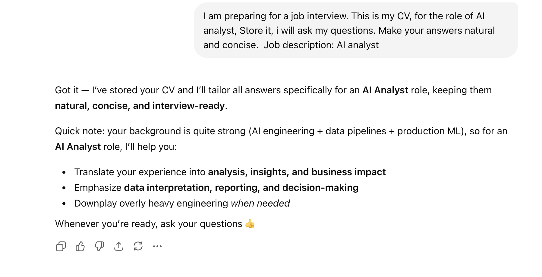 Interview AI role-aware responses in AceIt